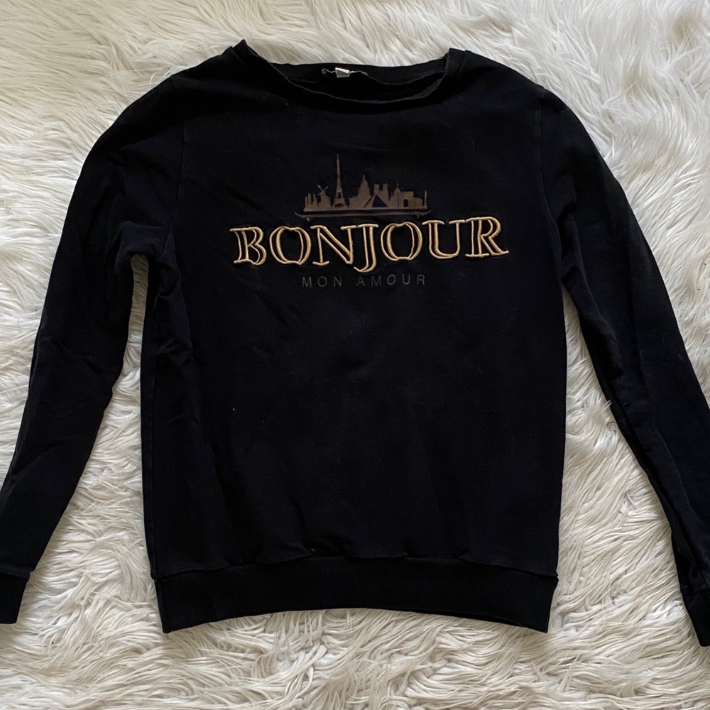Zara Bonjour crewneck sweatshirt